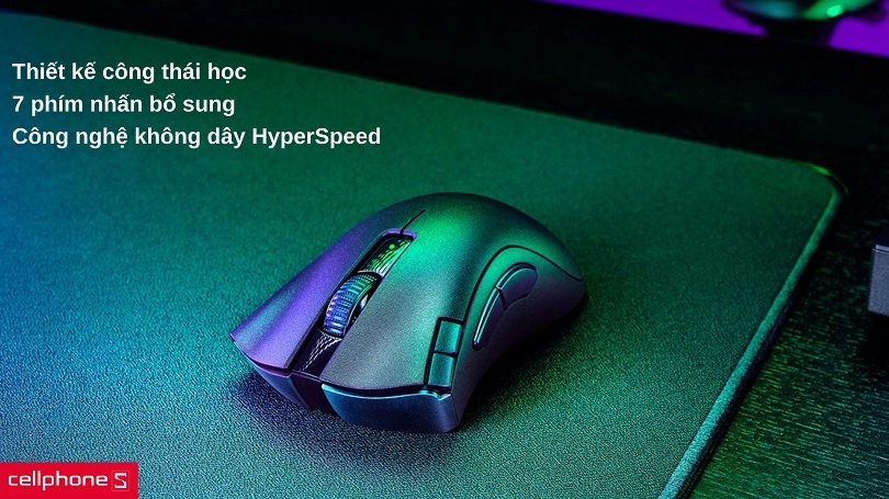 Chuột gaming không dây Razer DeathAdder V2 X HyperSpeed Ergonimic