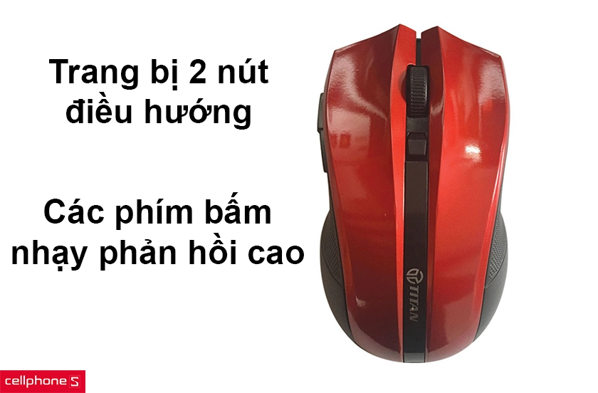 Trang bị nút điều hướng ngay sát ngòn trỏ, các phím bấm trên chuột nhạy dễ thao tác