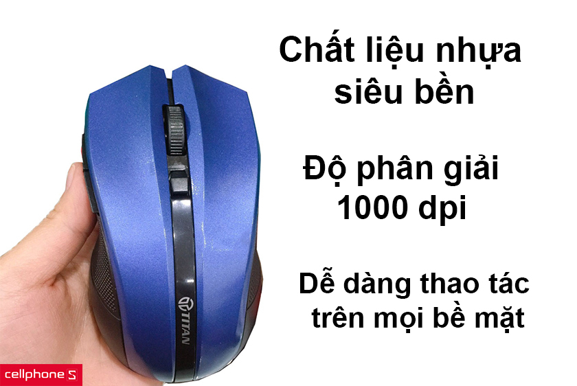 Chất liệu nhựa siêu bền, độ phân giải 1000dpi dễ dàng thao tác trên mọi bề mặt