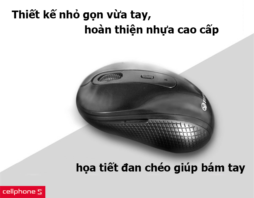 Thiết kế nhỏ gọn vừa tay, hoàn thiện nhựa cao cấp