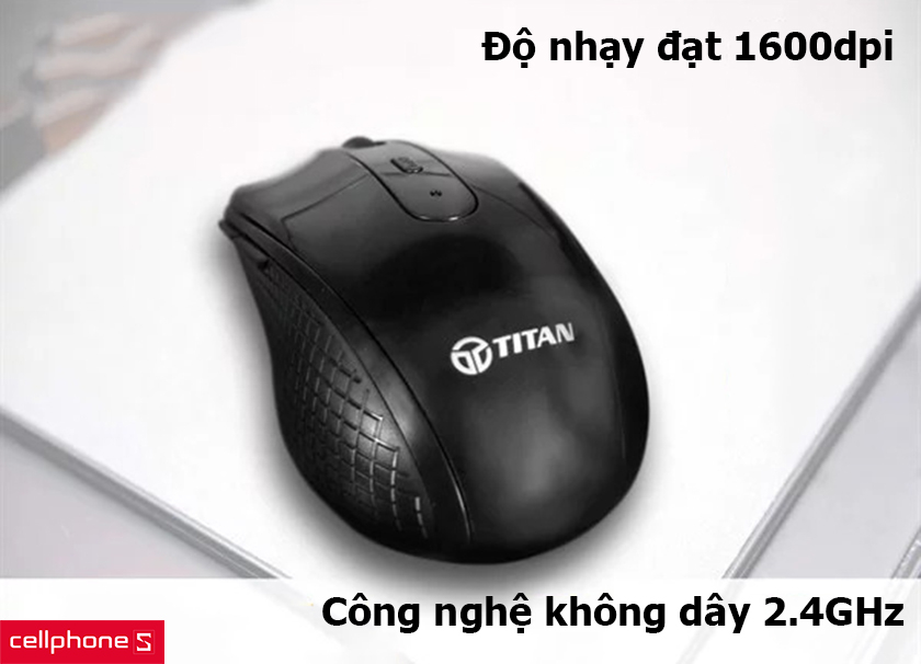 Độ nhạy đạt 1600dpi, kết nối ổn định công nghệ không dây 2.4GHz