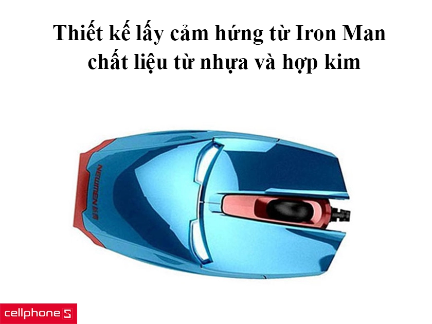 Thiết kế lấy cảm hứng từ Iron Man, chất liệu từ nhựa và hợp kim