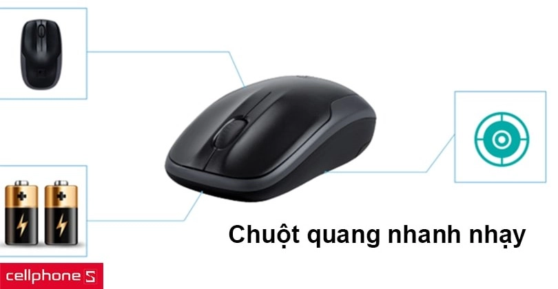 Chuột không dây Logitech MK215 - Chuột quang nhanh nhạy