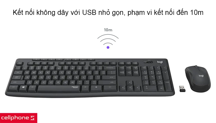 Kết nối không dây với phạm vi đến 10m