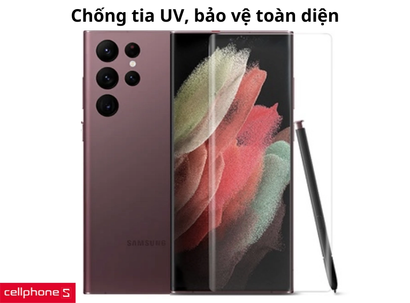 Kính cường lực Samsung Galaxy S22 Ultra UV Loca full