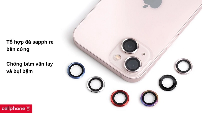 Dán bảo vệ camera cho iPhone 13 / 13 mini - Hoda Sapphire chống va đập