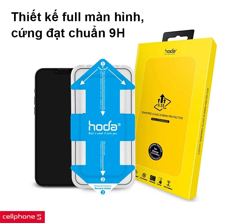 Dán cường lực iPhone 13 mini Hoda chống tia sáng xanh