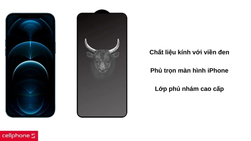 Dán cường lực nhám iPhone 13 Pro Max Mipow Premium Matte
