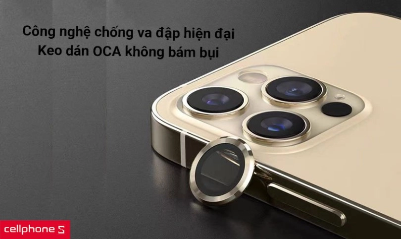 Dán cường lực Camera iPhone 13 Pro Mipow viền màu