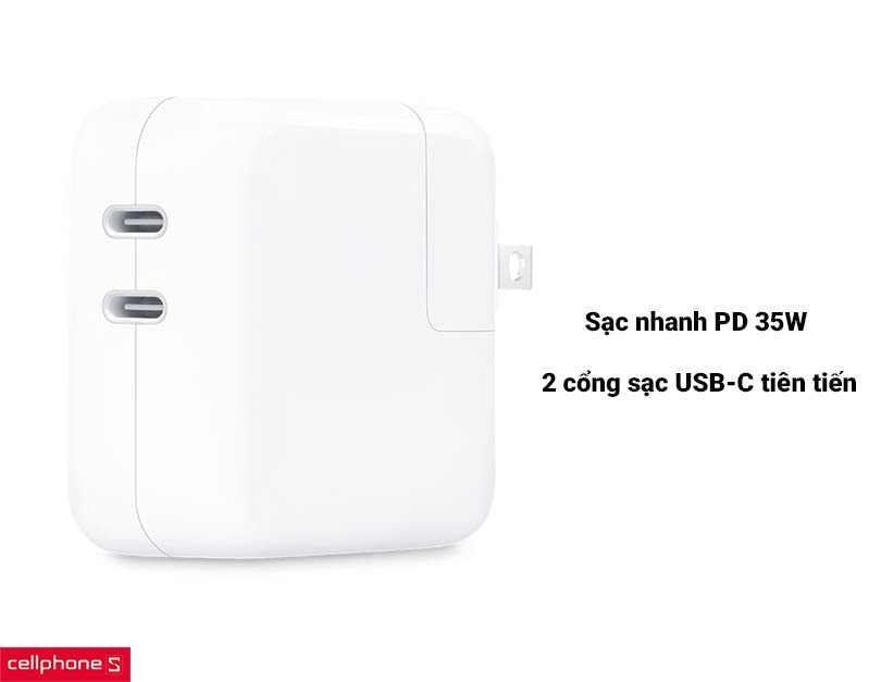 Củ sạc nhanh Apple MNWP3ZA-A 35W 2 cổng Type C