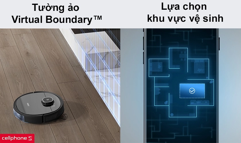 Tường ảo thông minh, lựa chọn vệ sinh theo khu vực đặt lịch tự động