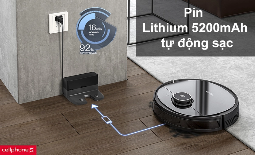 Pin Lithium 5200mAh tự động sạc