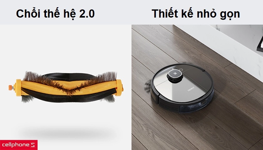 Thiết kế mỏng nhỏ gọn, bộ lọc 3 lớp chổi 2.0