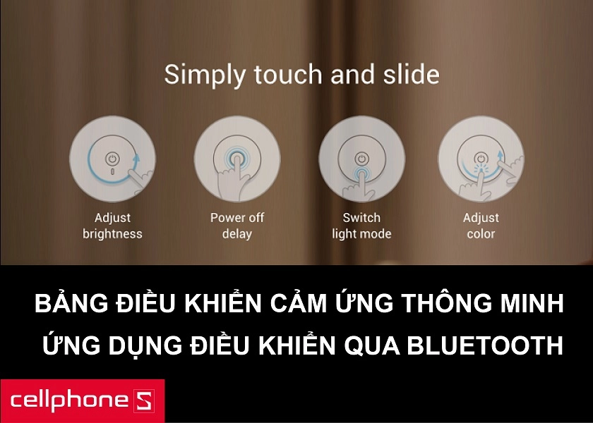 Bảng điều khiển cảm ứng thông minh cùng ứng dụng điều khiển trên điện thoại