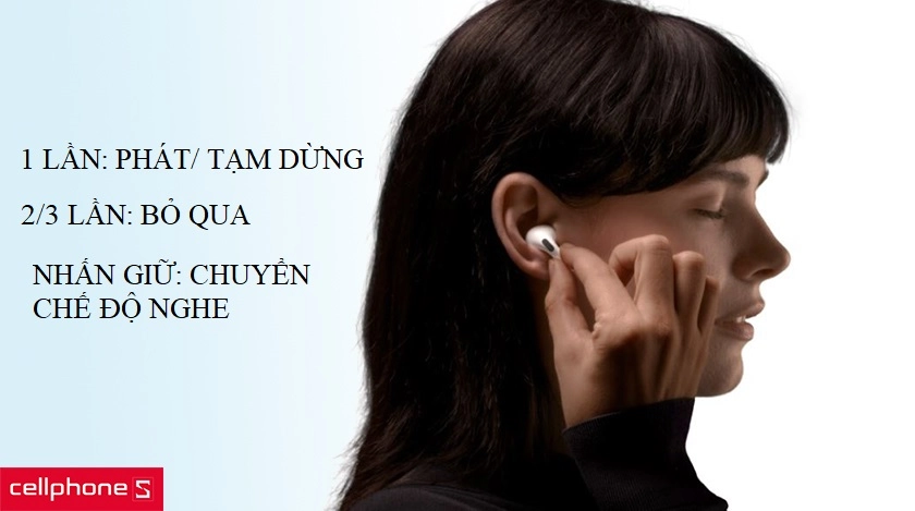 Cảm biến lực giúp kiểm soát trên tai nghe