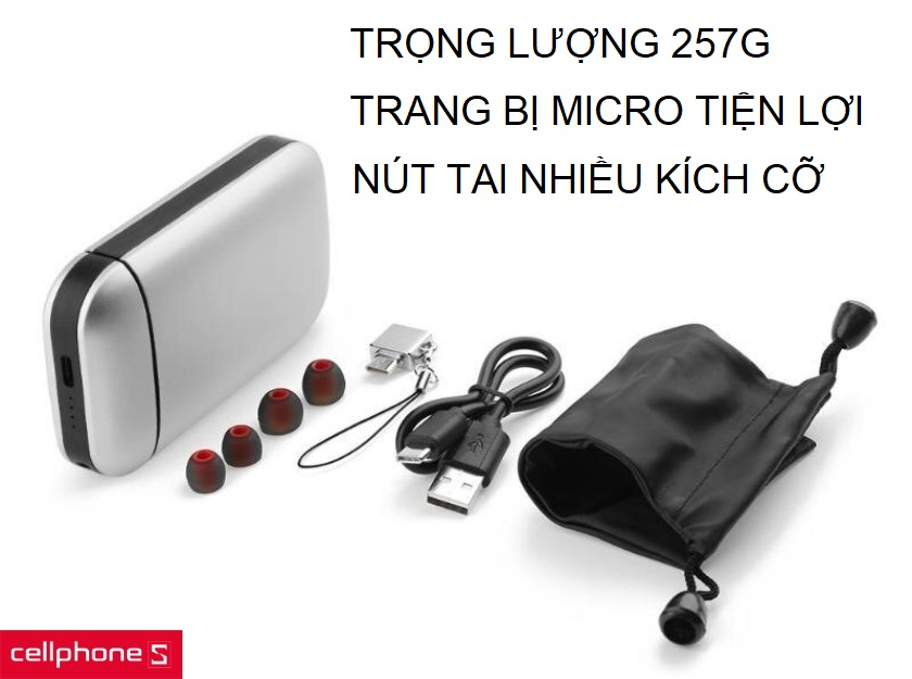 Thiết kế nhỏ gọn, trọng lượng 275g cùng microphone tiện dụng