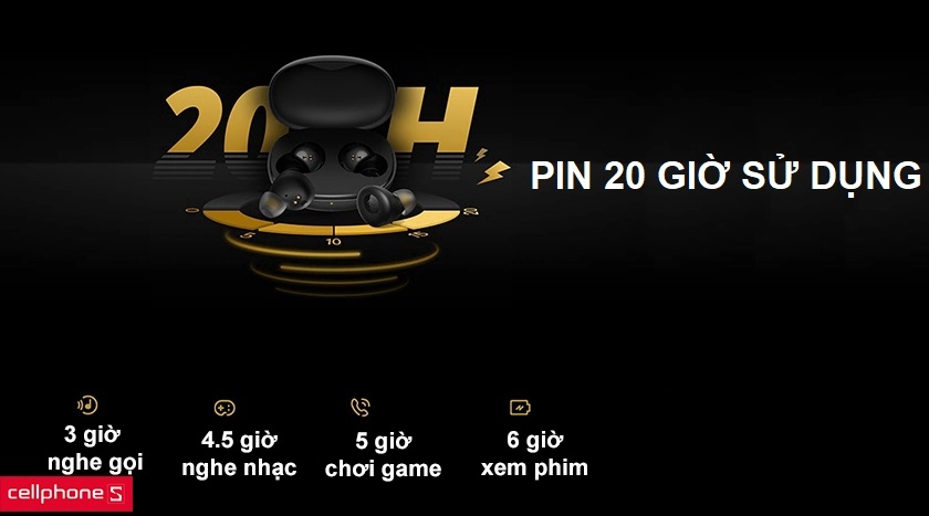 Pin dung lượng lớn sử dụng 20 giờ liên tục