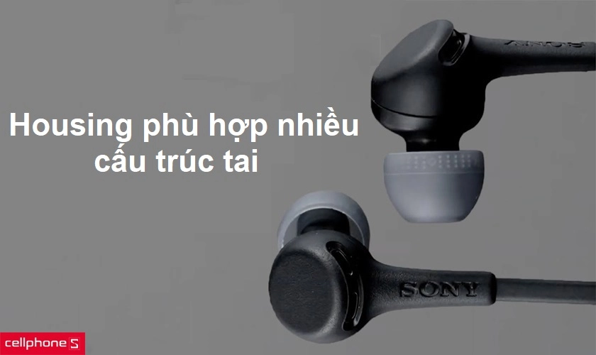 Housing phù hợp mọi cấu trúc tai, nút điều khiển đối xứng cân bằng khi đeo