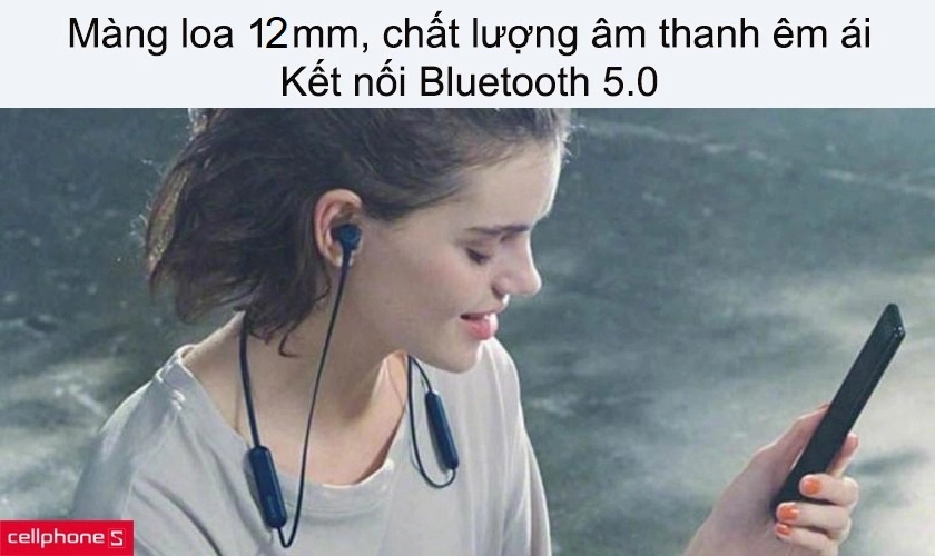 Màng loa 14 mm, chất lượng âm thanh êm ái, rõ nét, kết nối bluetooth 5.0