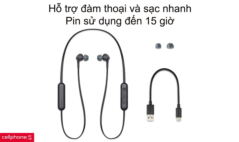 Hỗ trợ đàm thoại và sạc nhanh, pin sử dụng đến 15 giờ