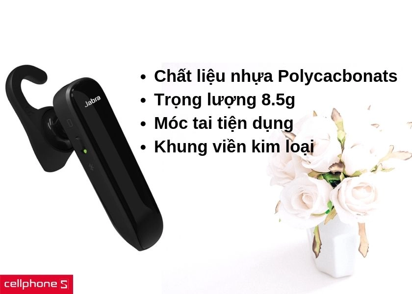 Thiết kế tinh tế với dải kim loại sang trọng, trọng lượng siêu nhẹ chỉ 8.5g