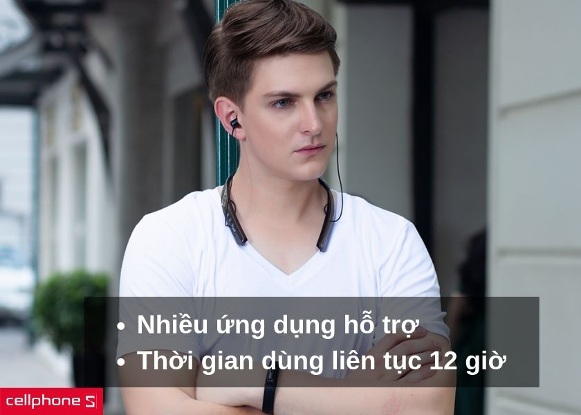 Nhiều ứng dụng tiện lợi, viên pin 195mAh cho thời gian nghe liên tục 12 giờ