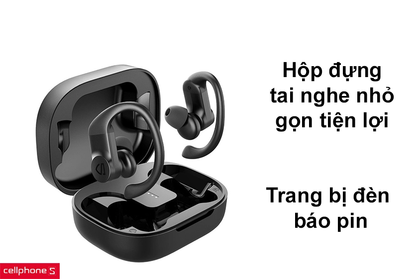 Hộp đựng tai nghe nhỏ gọn, trang bị đèn báo pin