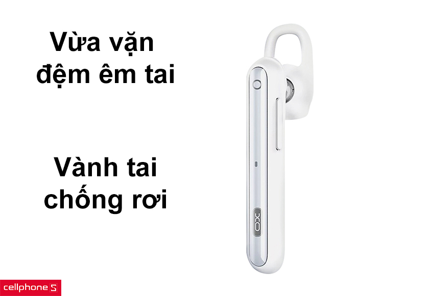 Thiết kế vừa vặn đệm êm tai, hỗ trợ vành tai chống rơi rớt