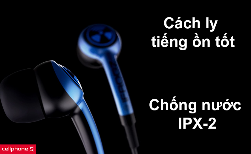 Đạt chuẩn chống nước IPX2, cách ly tiếng ồn tốt