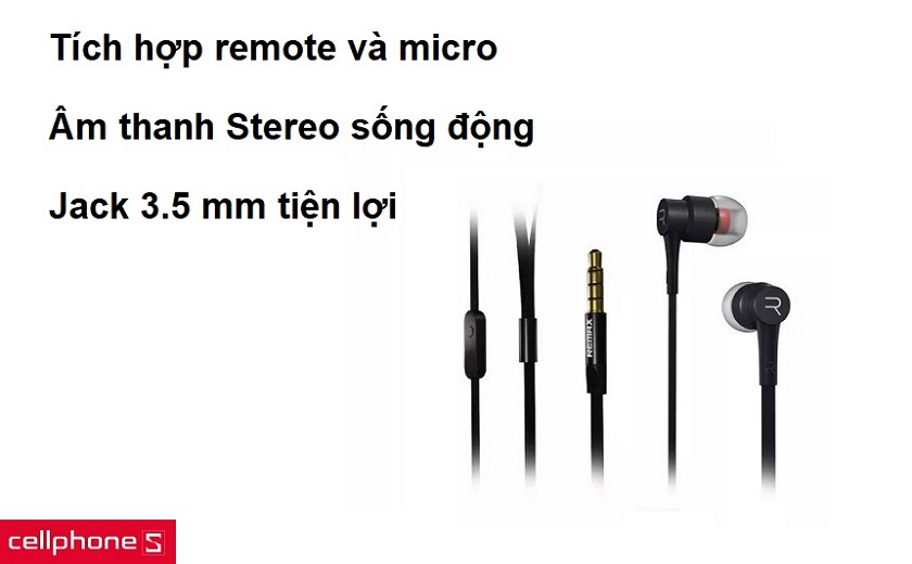 Tích hợp remote và micro, âm thanh Stereo sống động chân thực
