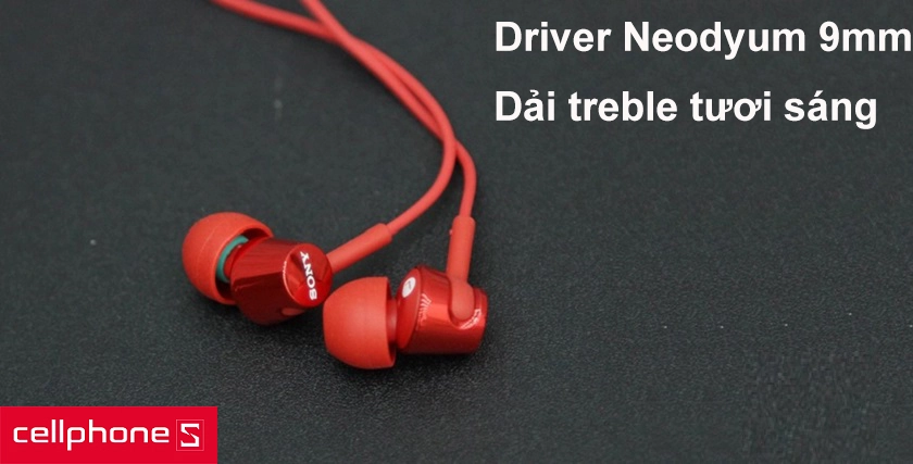 Driver Neodyum 9mm, dải treble tươi sáng