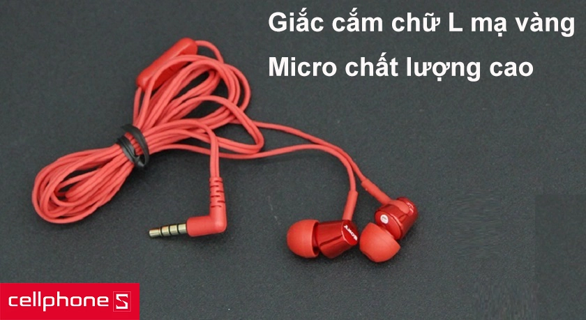 Giắc cắm chữ L mạ vàng truyền tải âm thanh tốt, micro chất lượng cao