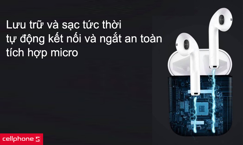 Lưu trữ và sạc tức thời, tự động kết nối và ngắt an toàn, tích hợp micro
