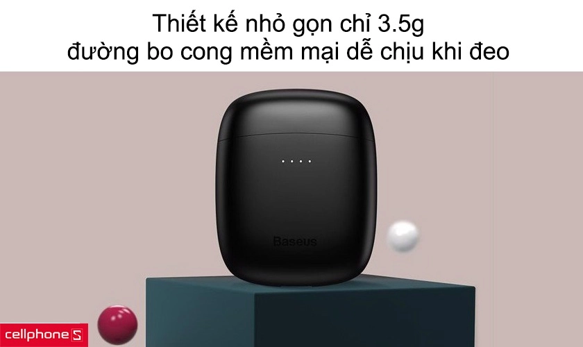 Thiết kế nhỏ gọn chỉ 3.5g, đường bo cong mềm mại dễ chịu khi đeo