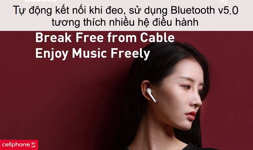 Tự động kết nối khi đeo, sử dụng bluetooth v5.0, tương thích nhiều hệ điều hành