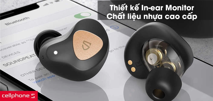 Thiết kế In-ear Monitor, chất liệu nhựa cao cấp