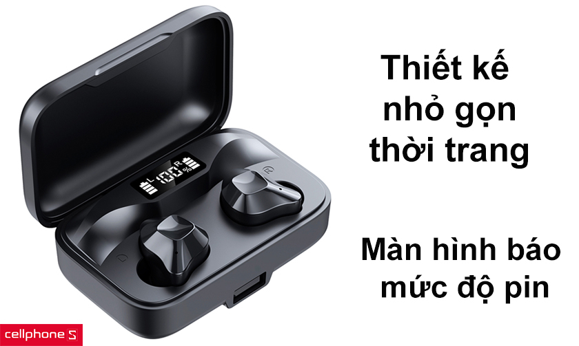 Thiết kế nhỏ gọn và thời trang cùng với trang bị màn hình báo mức độ pin