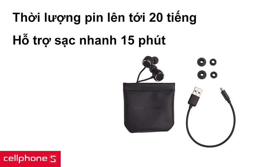 Thời lượng pin lên tới 20 tiếng, hỗ trợ sạc nhanh 15 phút