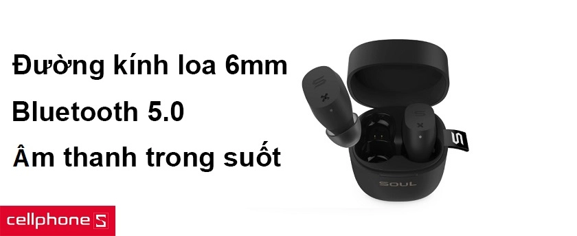 Đường kính loa 6mm, công nghệ Bluetooth 5.0 tân tiến