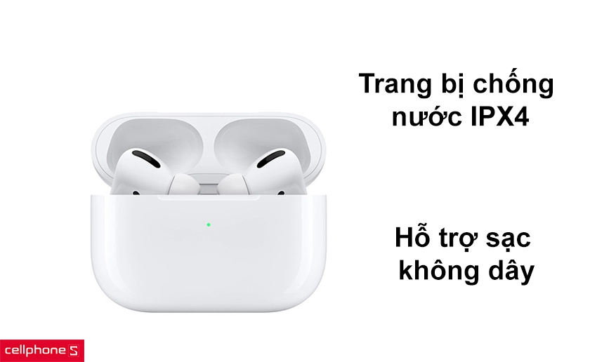 Trang bị chống nước IPX4, hỗ trợ sạc không dây