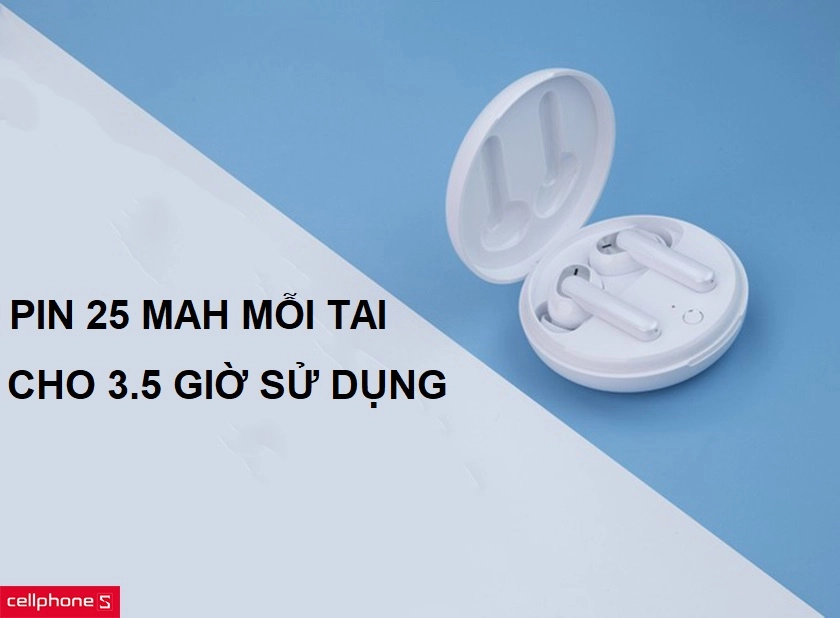 Pin nghe liên tục được 3.5 giờ