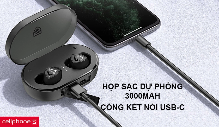 case sạc có thể sử dụng như sạc dự phòng 3000 mAh