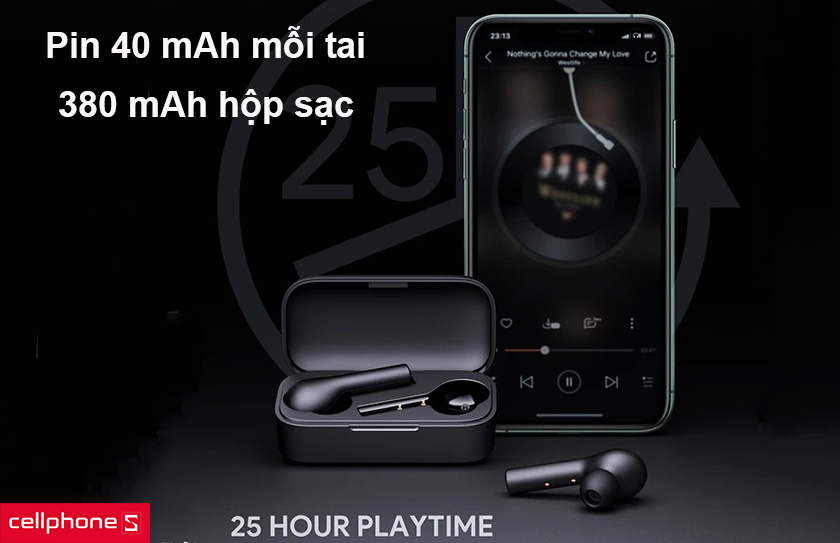 thời lượng sử dụng đến 25 giờ