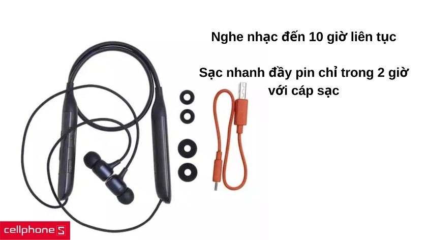 Thời lượng pin lên đến 10 giờ cùng khả năng sạc nhanh