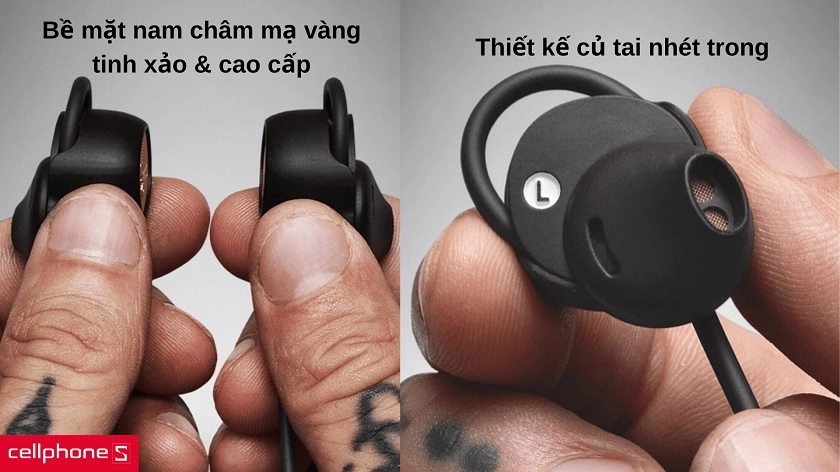 Thiết kế củ tai nhét trong, mạ vàng tinh xảo & cao cấp