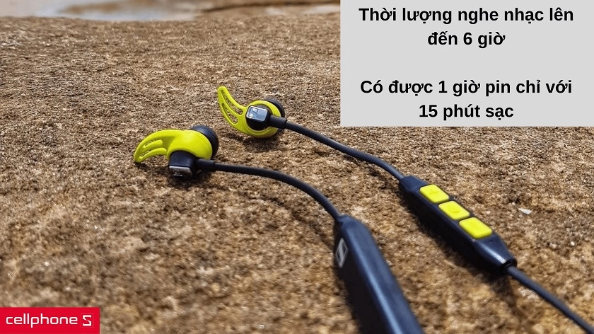 Thời lượng hoạt động lên đến 6 giờ thỏa sức nghe nhạc