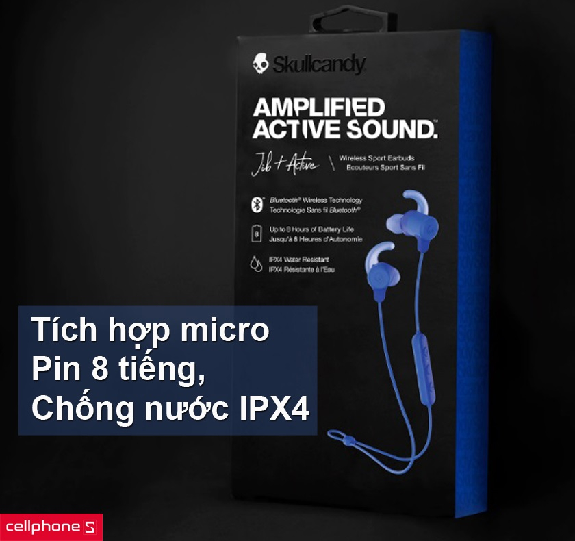 Tích hợp micro đàm thoại rảnh tay, thời lượng pin 8 tiếng, có khả năng chống nước