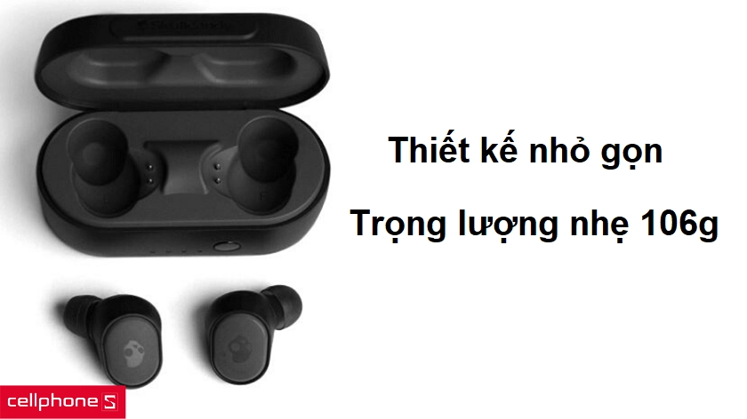 Nhỏ nhắn, êm nhẹ khi đeo cùng logo Skullcandy độc đáo