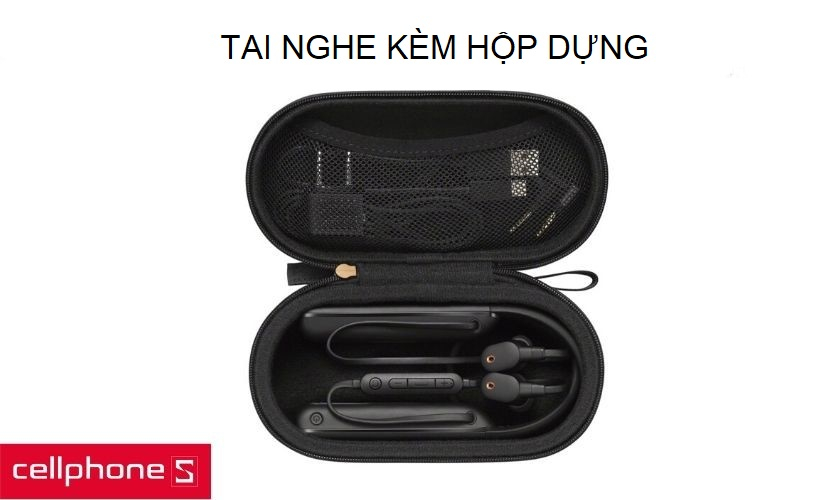 Sản phẩm này cũng được tặng kèm theo một hộp đựng tai nghe