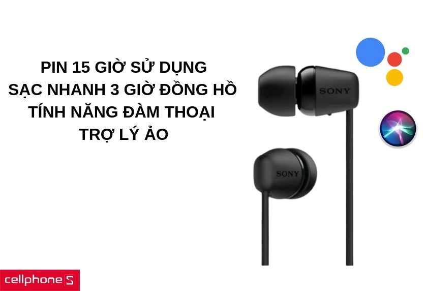 Pin 15 giờ sử dụng, sạc nhanh 3 giờ đồng hồ